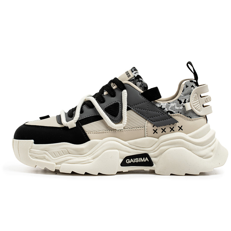 

Низкие массивные кроссовки, увеличивающие рост, мужские GAISIMA, Beige Black