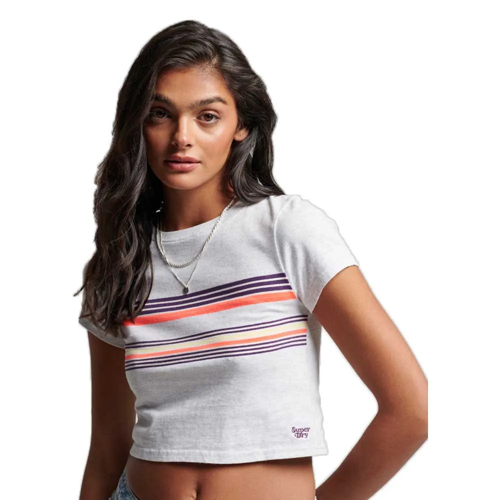 

Футболка Superdry Vintage Stripe Crop, серый