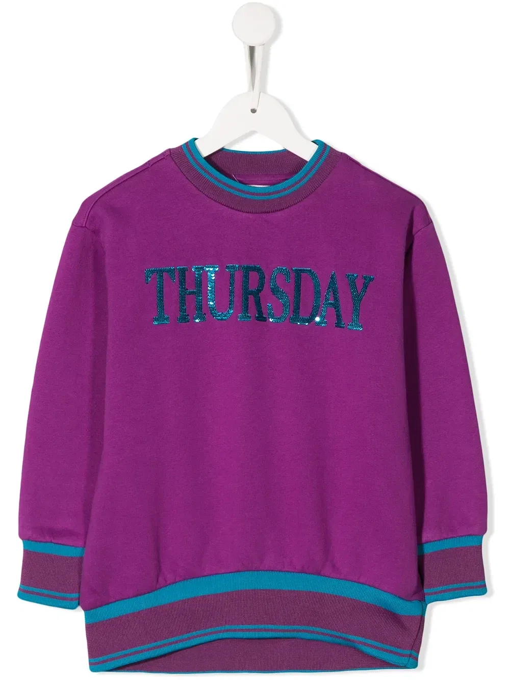 Джемпер Thursday с пайтеками Alberta Ferretti Kids, фиолетовый
