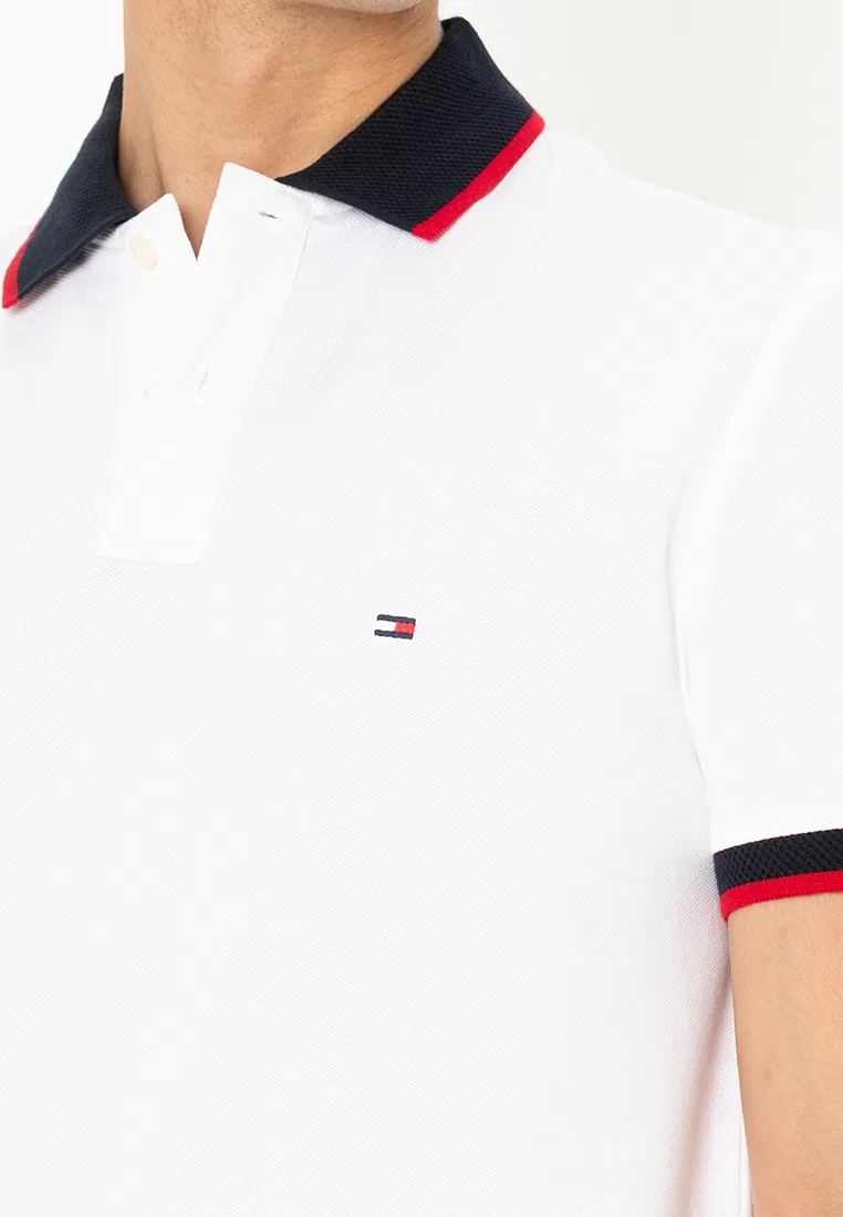 Поло, контрастный воротник и манжеты, Tommy Hilfiger, белый — фото 3