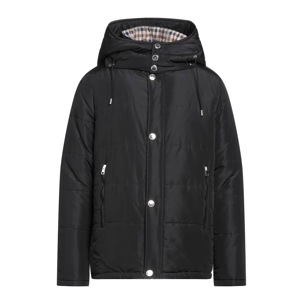 

Элегантная черная куртка со съемным капюшоном Aquascutum