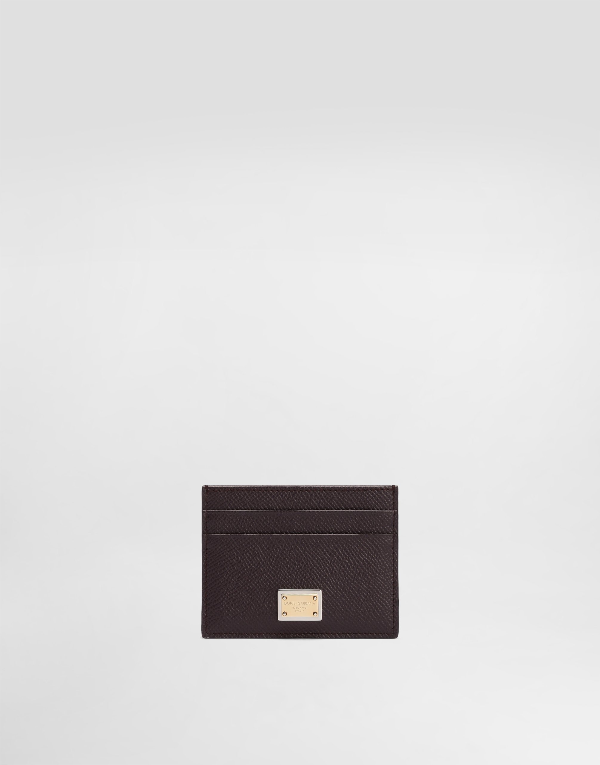 

Кардхолдер из телячьей кожи с фирменной пластиной DOLCE & GABBANA, бордовый