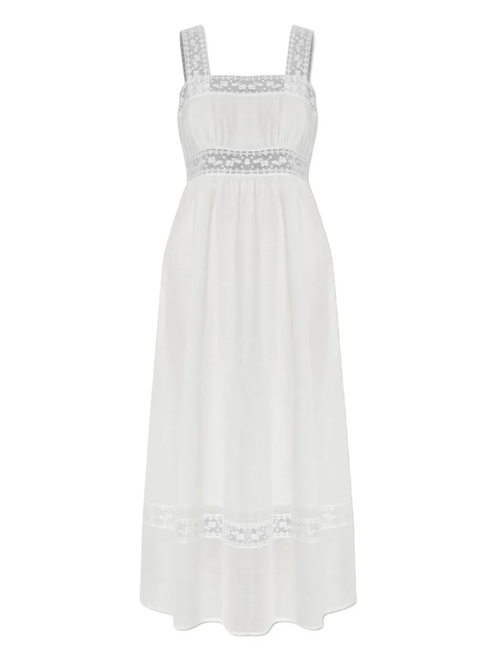 

Миди-платье с кружевными вставками Posse, белый