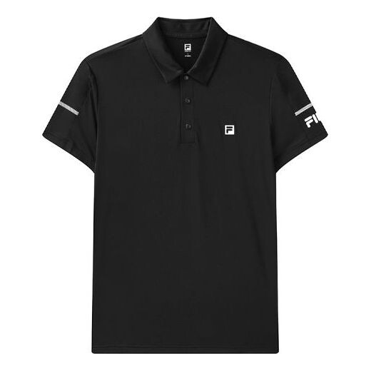 

Футболка logo pattern loose short sleeve polo black Fila, черный