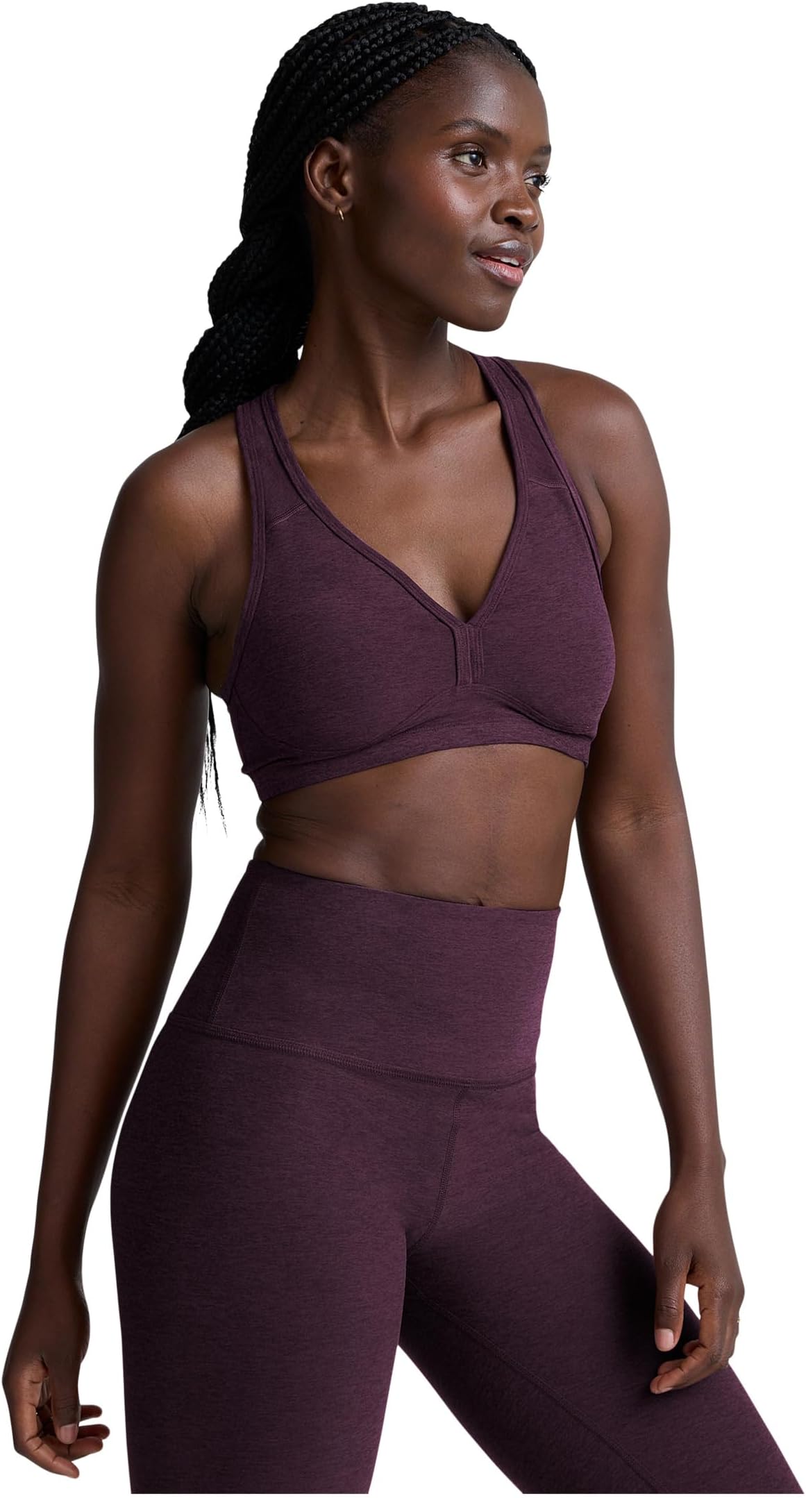 

Женский бюстгальтер Spacedye Lift Your Spirits средней поддержки Beyond Yoga, Eggplant Purple Heather