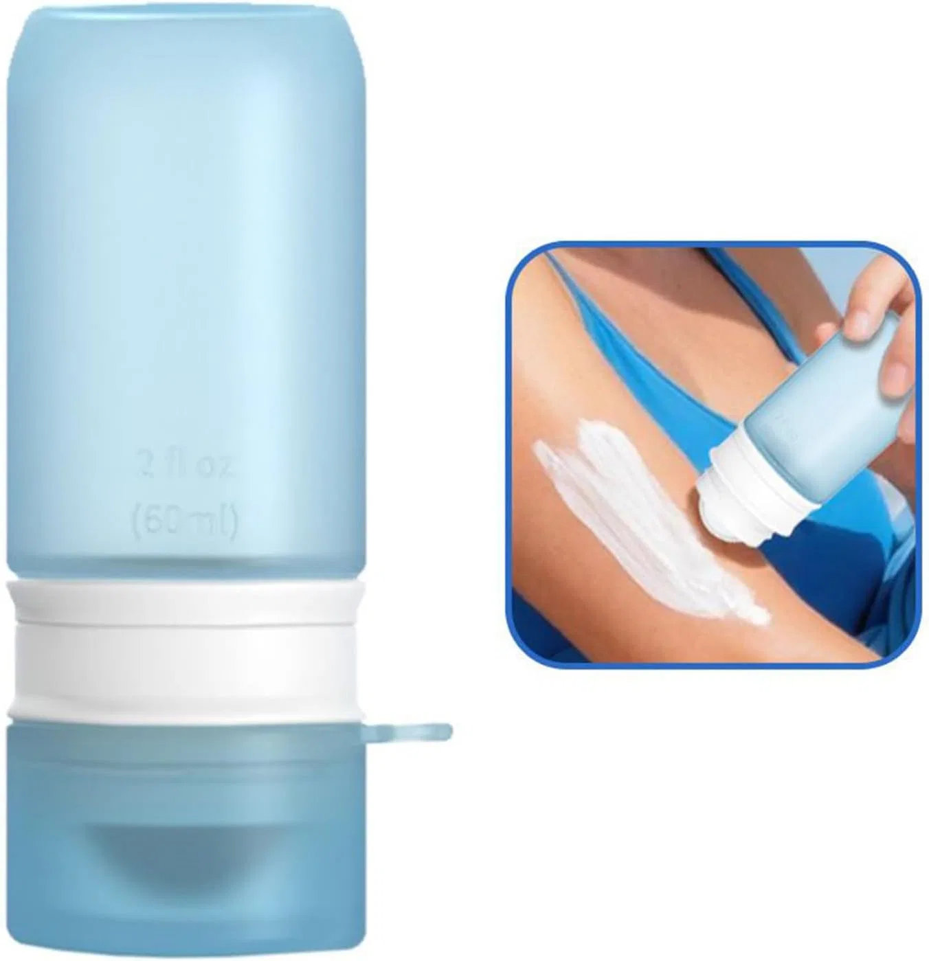 Аппликатор для солнцезащитного крема Silicone Sunscreen Applicator, 100 мл, голубой — фото 4