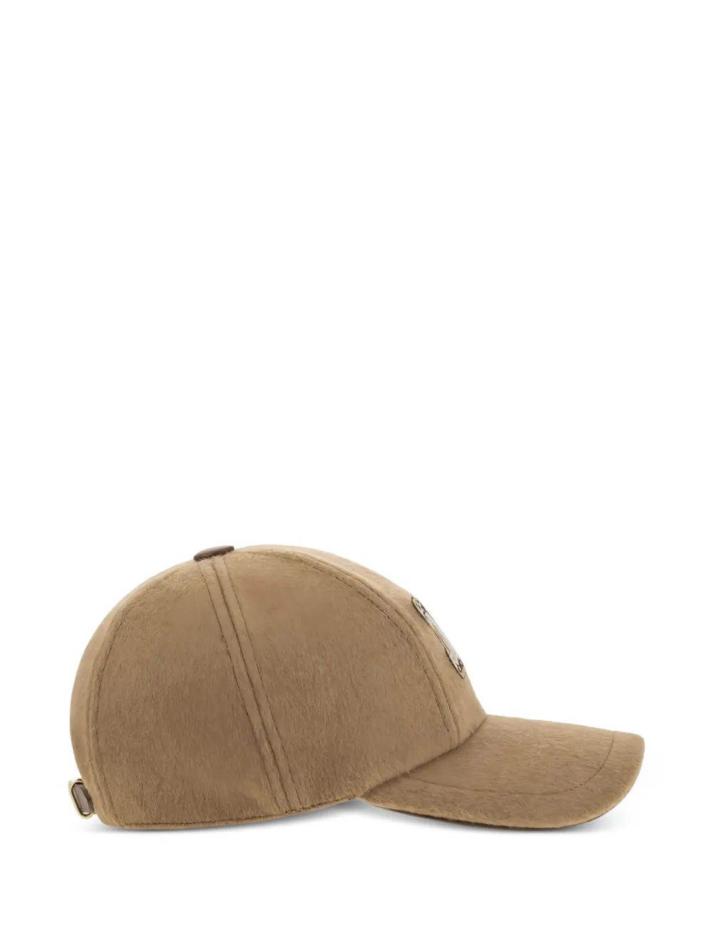 Шерстяная кепка FEDORA с нашивкой-логотипом MAX MARA, коричневый — фото 3
