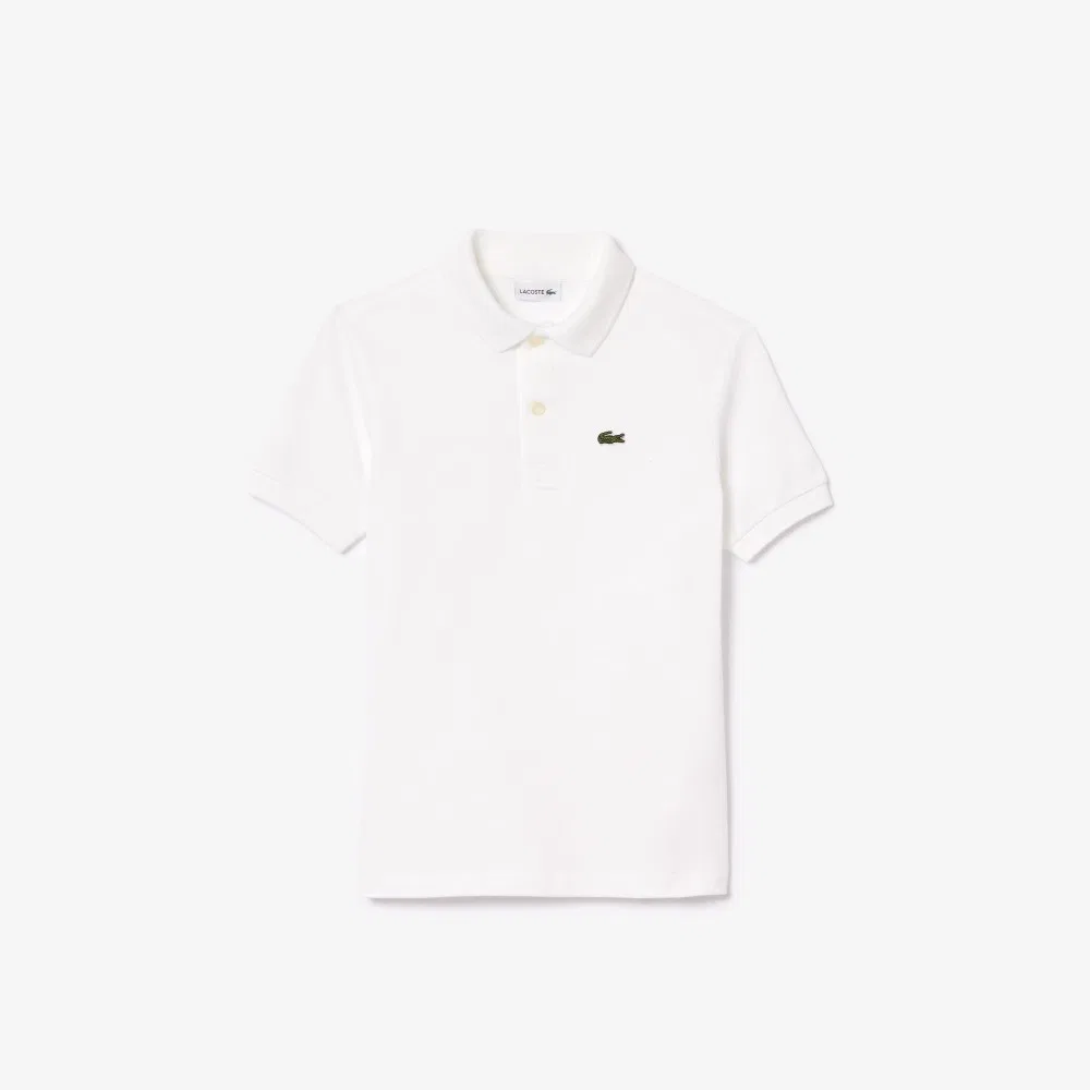 Детское базовое поло с коротким рукавом белое от Lacoste