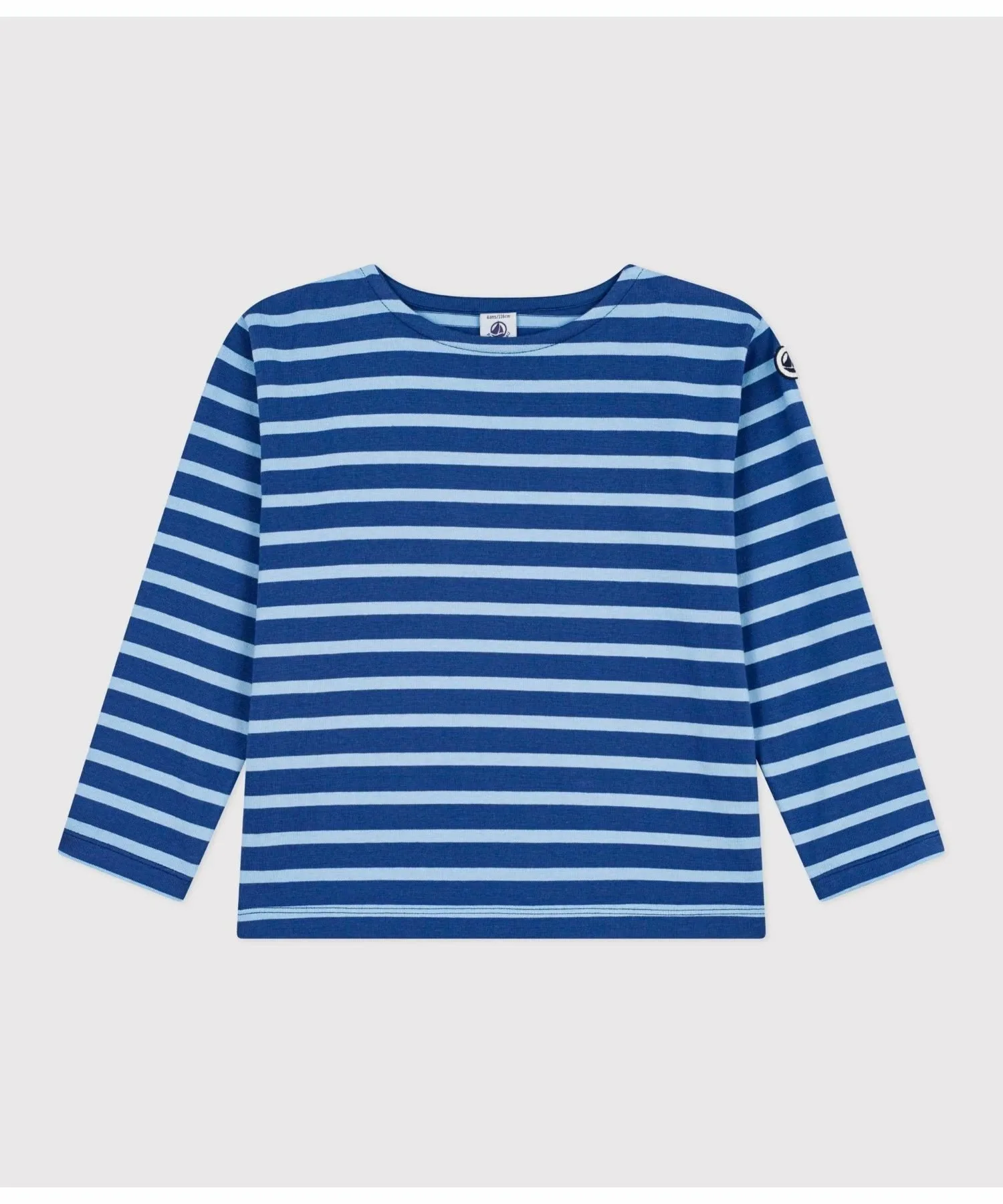 Пуловер Marinière с длинными рукавами PETIT BATEAU, Blue/Light Blue — фото 4