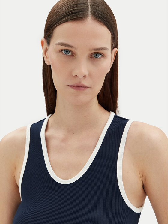 Топ облегающего кроя WW0WW44572 Tommy Hilfiger, синий — фото 4