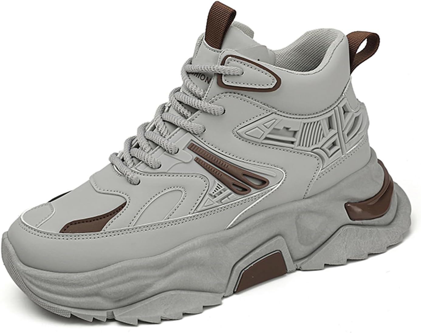 

Мужские высокие кеды повседневные спортивные ботинки массивные высокие модные кроссовки для мужчин Spwagym, серый