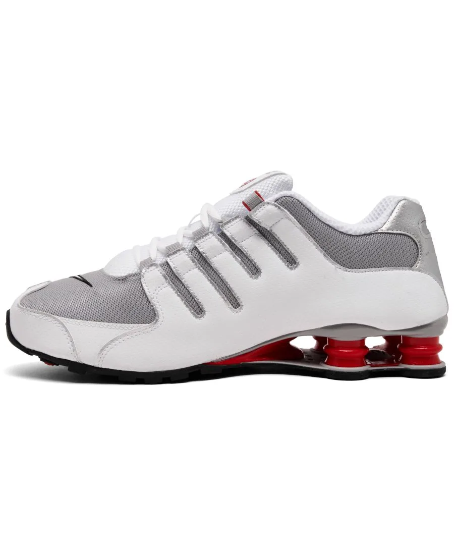 Мужские повседневные кроссовки Shox NZ от Finish Line Nike, белый, серебро, красный — фото 3