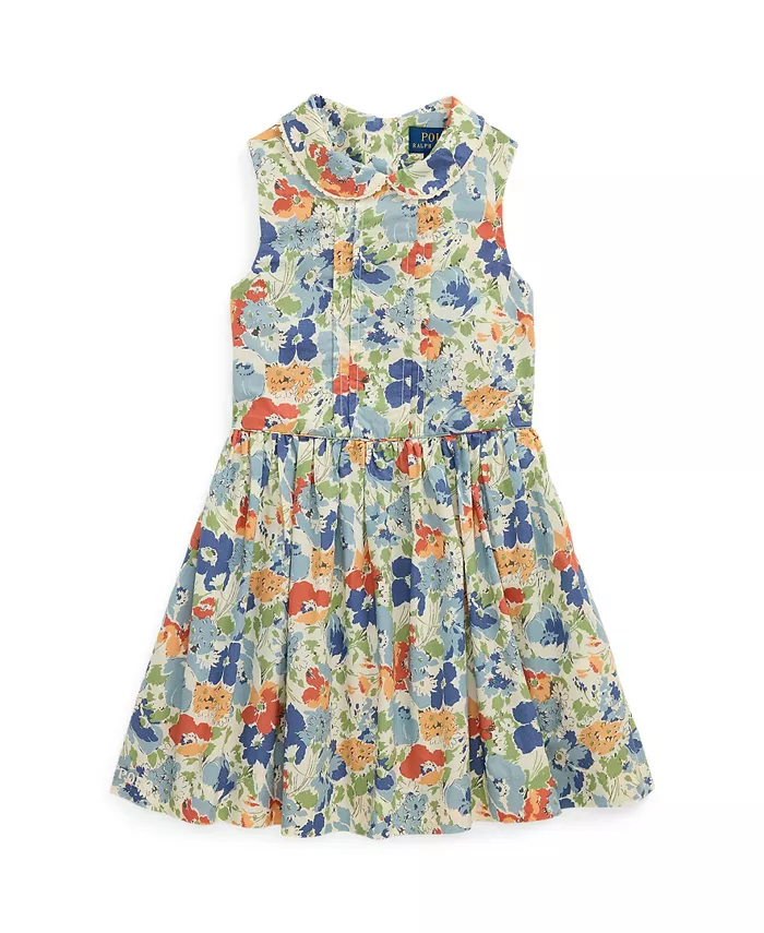 

Платье из поплина с цветочным принтом для девочек Toddler и Little Girls Polo Ralph Lauren, мультиколор
