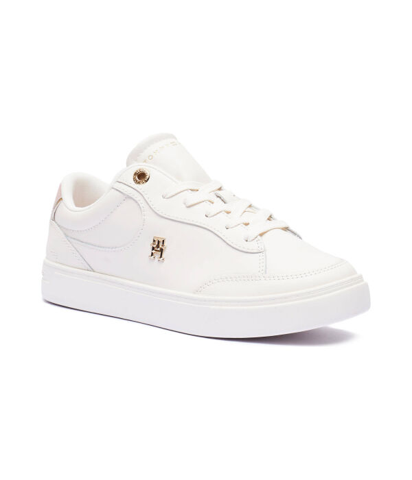 Кроссовки кожаные Tommy Hilfiger с логотипом, белый