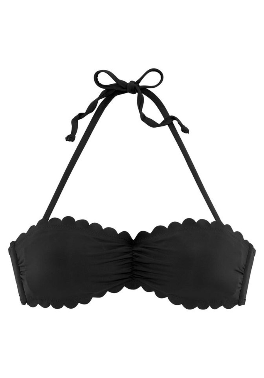 

Топ-бикини-бандо LASCANA Scallop, черный