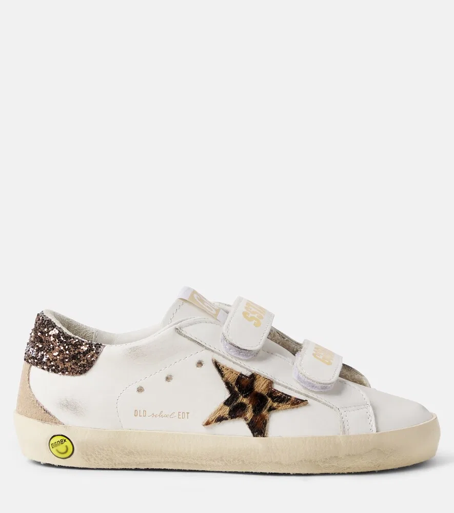 Кроссовки в стиле олдскул из блестящей кожи Golden Goose Kids, белый — фото 3