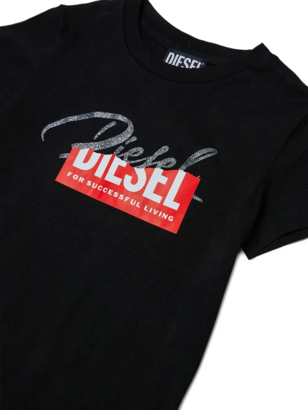 Комплект из футболки и шорт с логотипом Diesel Kids, черный — фото 3