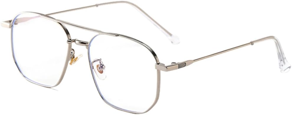 

Солнцезащитные очки оранжевого цвета 2027 года для женщин, металлические очки с двойной перемычкой для мужчин, популярные очки в золотисто-черной оправе MTZJH, Silver With Clear