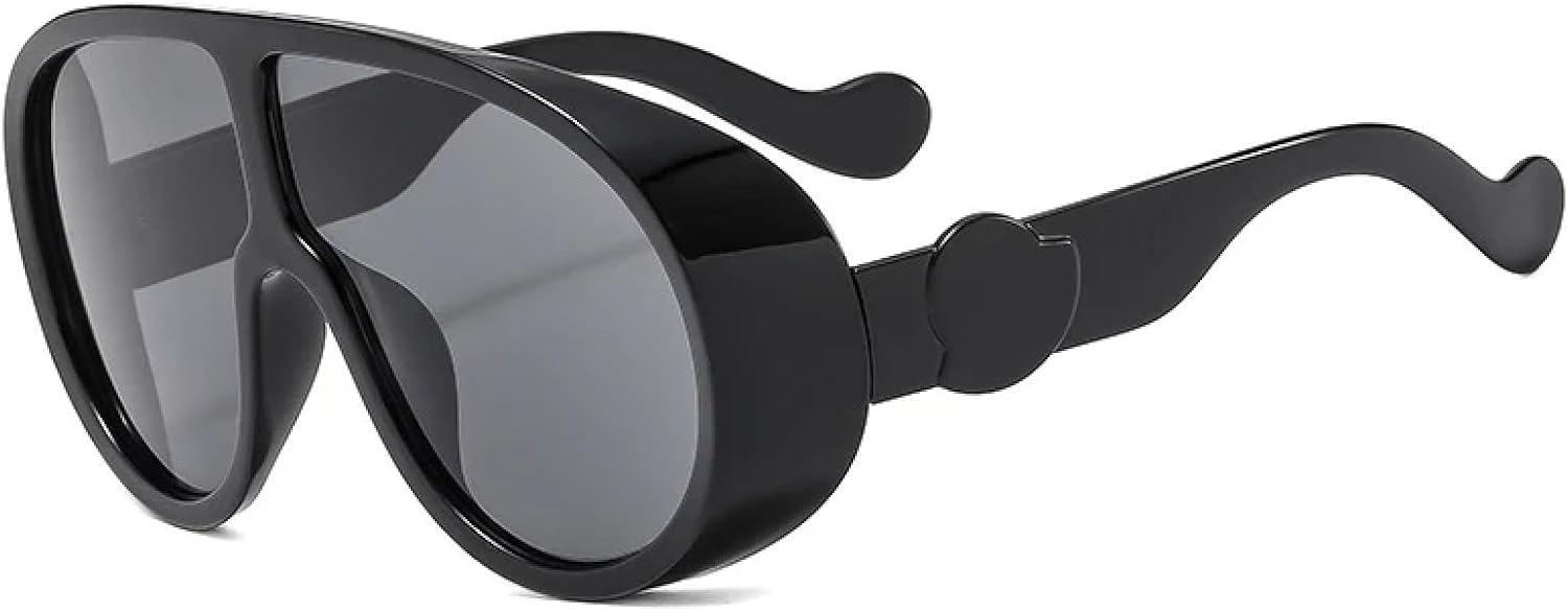 

Крупные солнцезащитные очки в массивной оправе для женщин и мужчин, модные, роскошные, для активного отдыха и спорта, ветрозащитные, с защитой от УФ-излучения UV400 generic, Black Gray