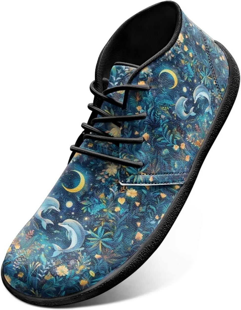 

Мужские кроссовки для кросс-тренинга с широкой передней частью и рисунком «дельфин» на резиновой подошве Watdotory, Dolphin Underwater World Pattern