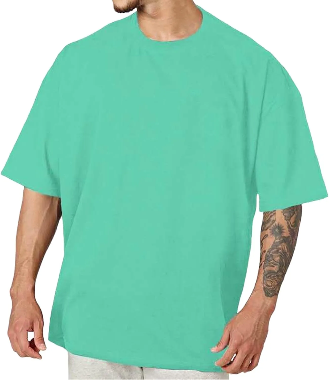 

Футболка Oversized для мужчин, короткий рукав, свободный крой