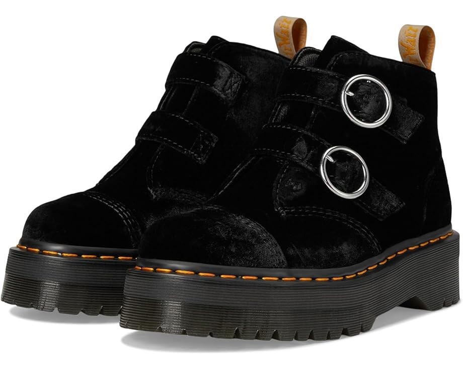 

Ботинки Dr. Martens Vegan Devon Velvet Platform Boots, черный