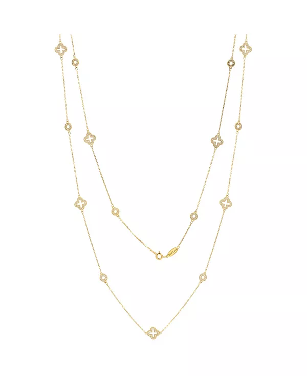 

Ожерелье из стерлингового серебра с сапфирами и искусственными белыми сапфирами Suzy Levian New York, gold