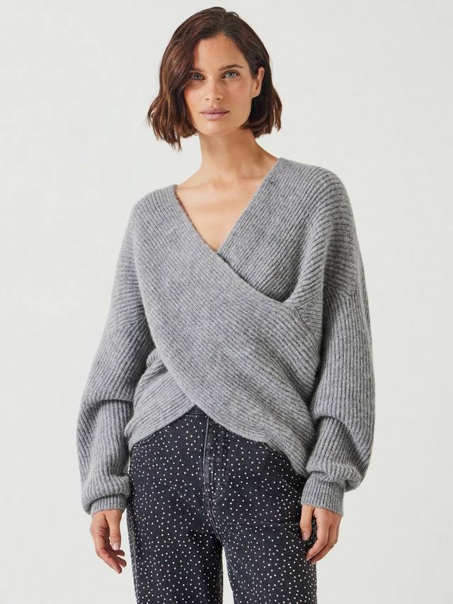 

Джемпер betty fluffy cross спереди HUSH, цвет Mid Grey Marl
