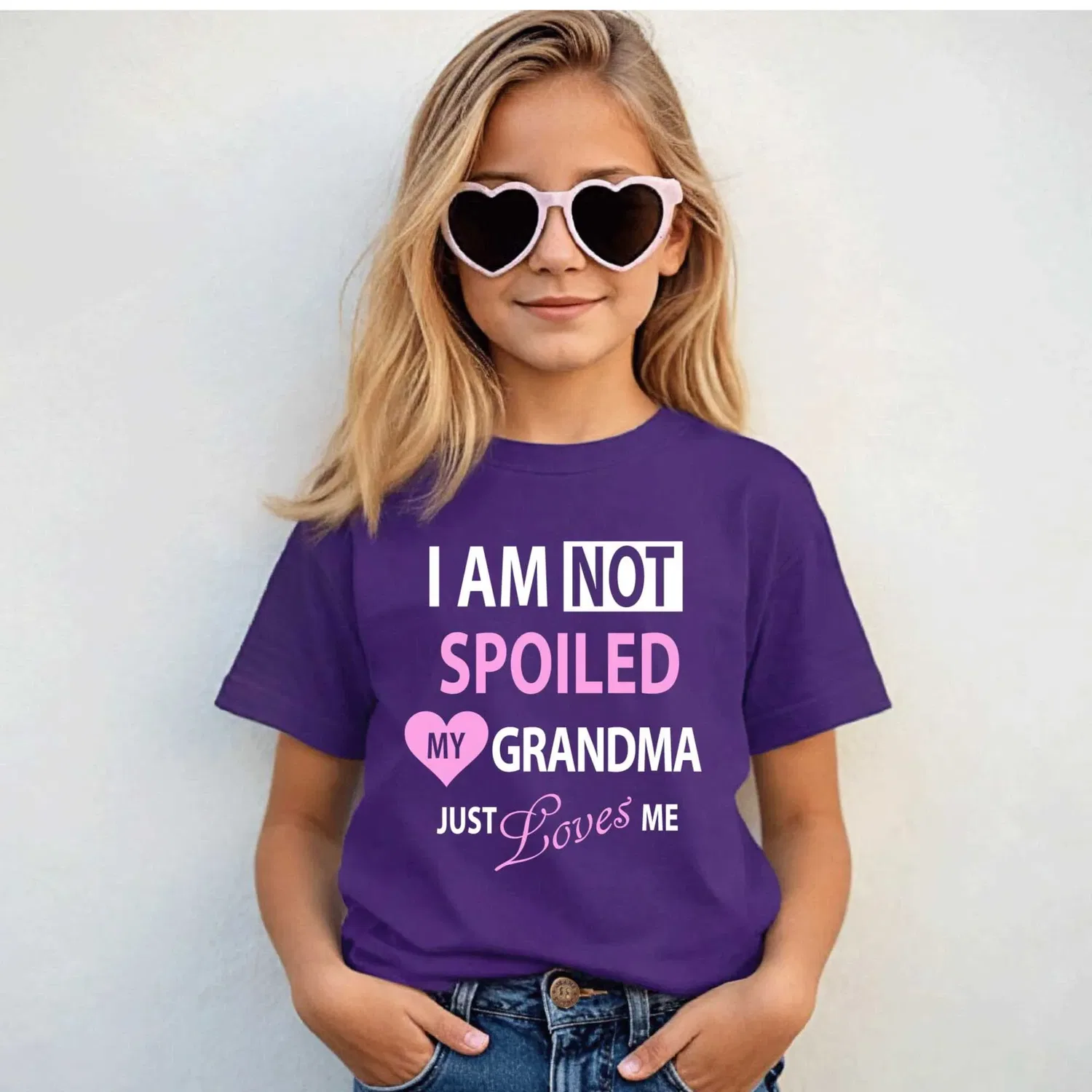 Футболка детская "I'm Not Spoiled My Grandma Just Loves Me" 60 Second Makeover, фиолетовый