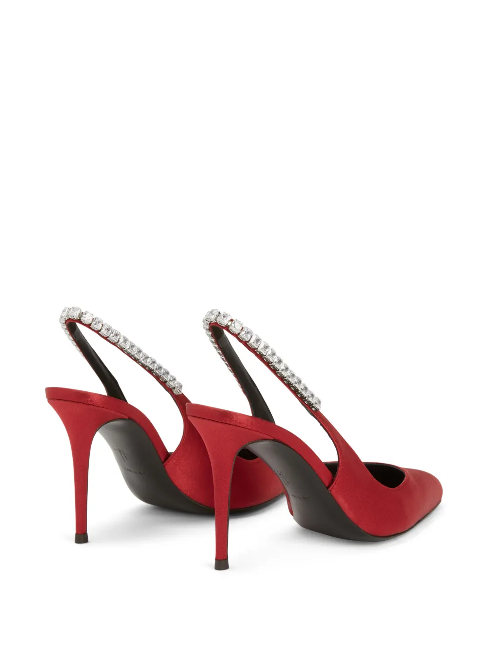 Атласные туфли Rachyl, украшенные кристаллами Giuseppe Zanotti, красный — фото 3