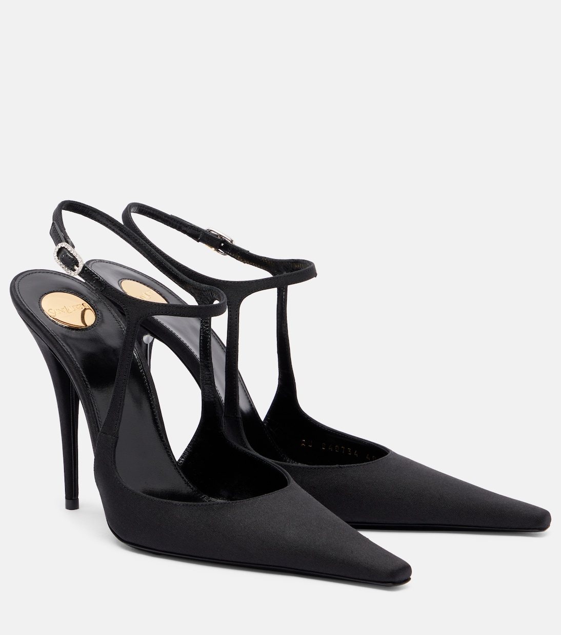 Туфли-лодочки Manon 110 на ремешке Saint Laurent, нуар