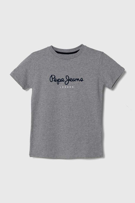

Детская хлопковая футболка New Artn Pepe Jeans, серый