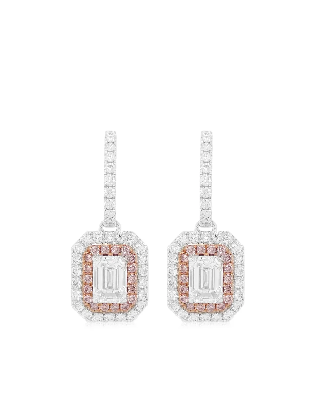 

Серьги-подвески из белого золота с бриллиантами HYT Jewelry, серебяный