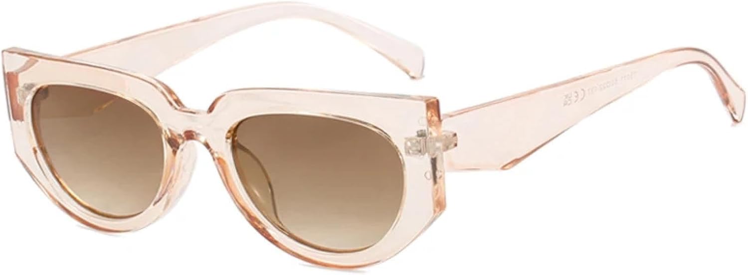 

Винтажные солнцезащитные очки «кошачий глаз», роскошные винтажные солнцезащитные очки в маленькой оправе для женщин, защитные очки от УФ-излучения UV400 TKKTLLT, Clearbrown-brown