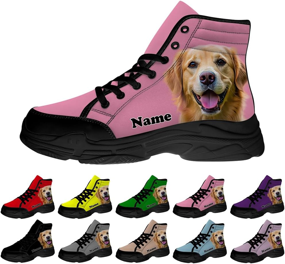 

Женские высокие кеды из канвы с индивидуальной картиной и текстом, персонализированный подарок для нее и для него Quorax, розовый