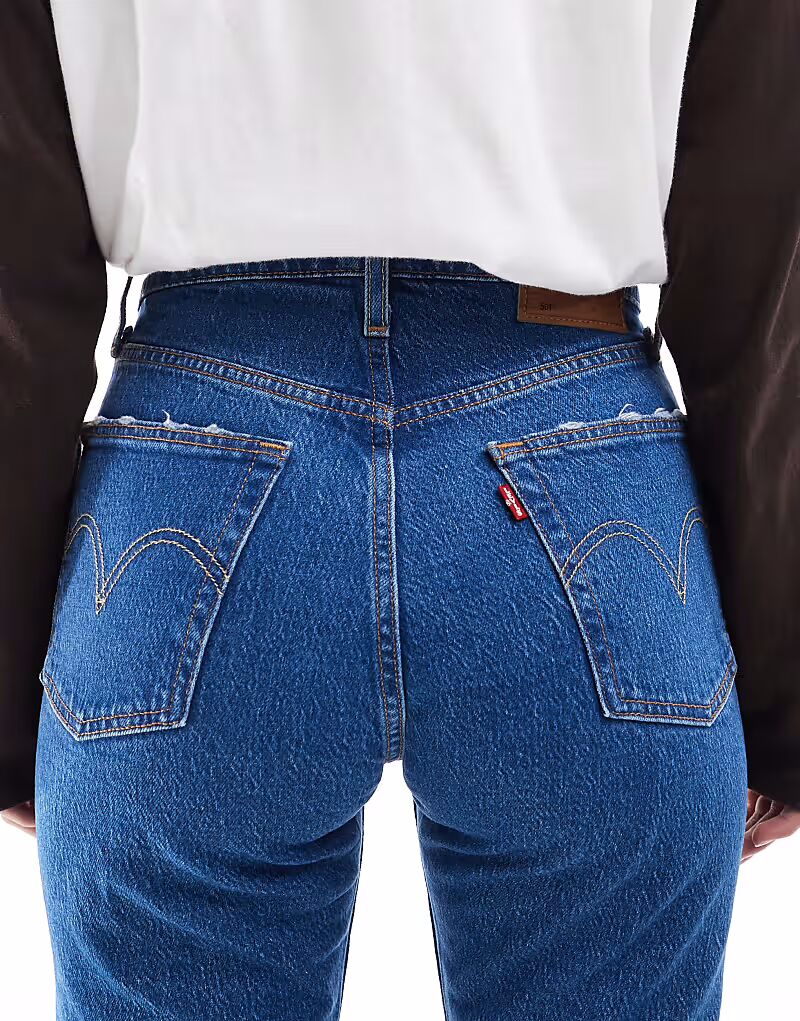 Джинсы 501 прямого кроя, средне-синего цвета Levi'S — фото 4