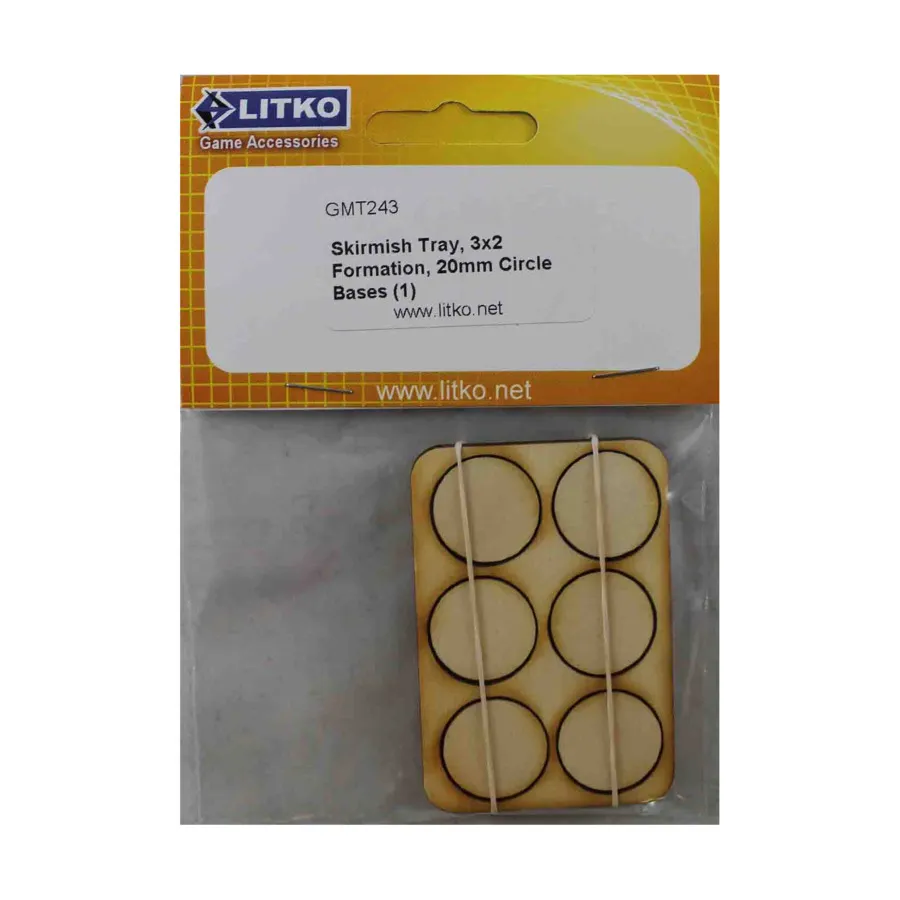 

Поднос для схваток — 6 фигурок, круглые подставки 20 мм, Miniature Movement Trays - Skirmish (Litko Aerosystems)