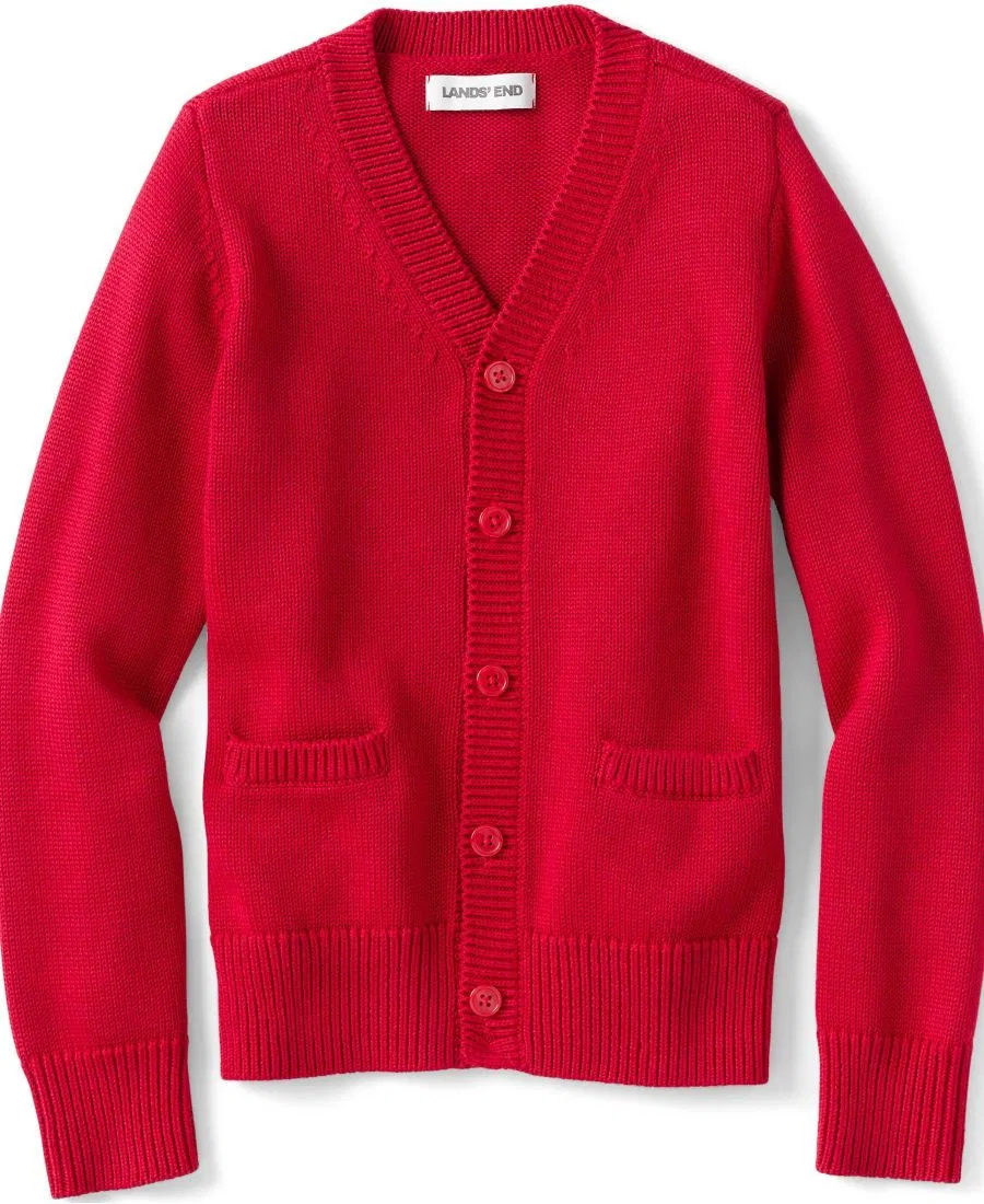 Кардиган Girls Legacy Varsity Lands' End, красный — фото 2