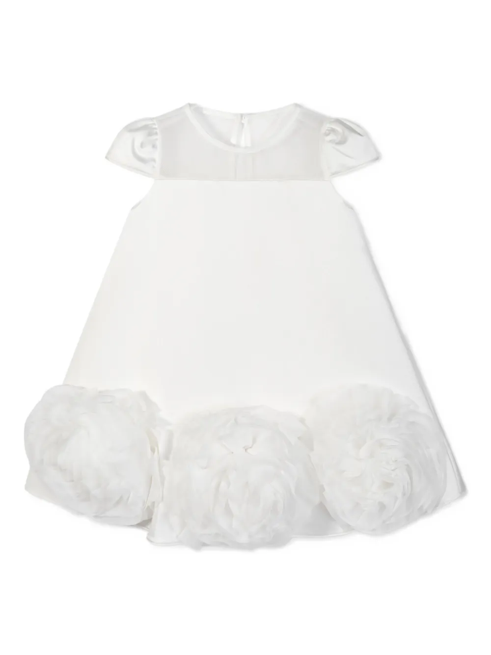 Платье с сетчатыми вставками и оборками Dress & Fleur, белый — фото 2