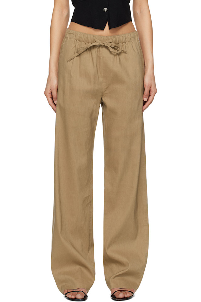 

Льняные пляжные брюки Logan с добавлением хлопка Rag & Bone, коричневый