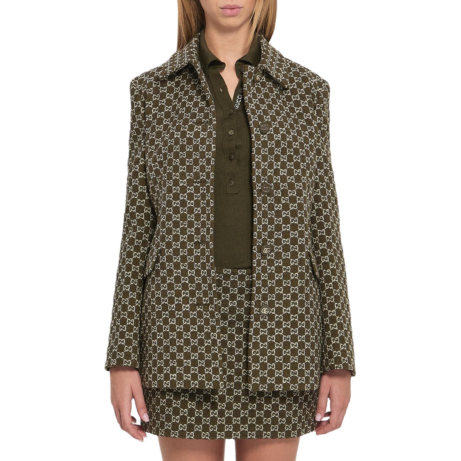 

GUCCI Хлопковая букле куртка, Dark Green