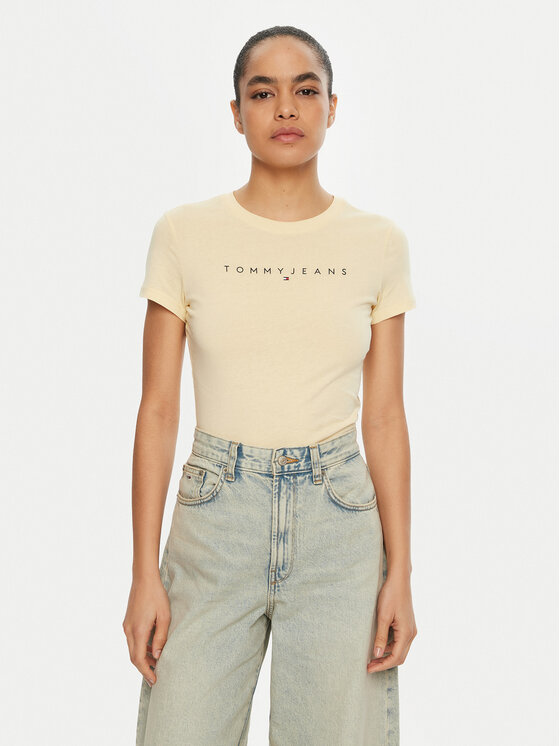 

Облегающая футболка Linear DW0DW18398 Tommy Jeans, желтый