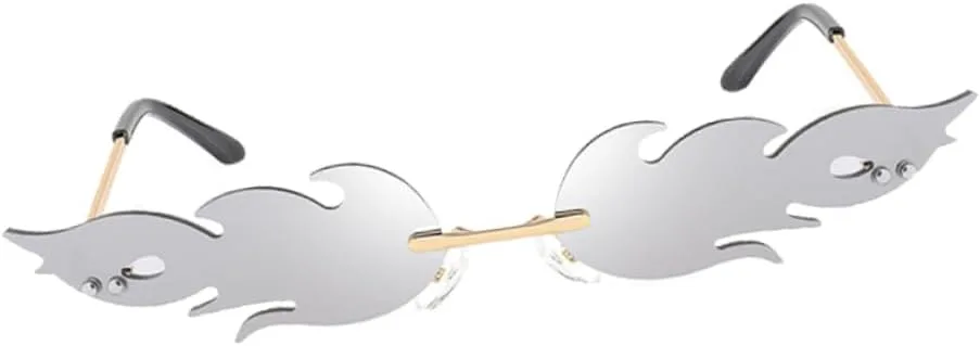 

Солнцезащитные очки IMIKEYA 1 шт. без оправы, металлические линзы, женская модель, для вечеринок и фестивалей, легкие, с защитой от УФ-излучения, серебристые, Glasses