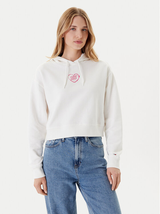 

Свободный крой толстовки Heart DW0DW21408 Tommy Jeans, белый