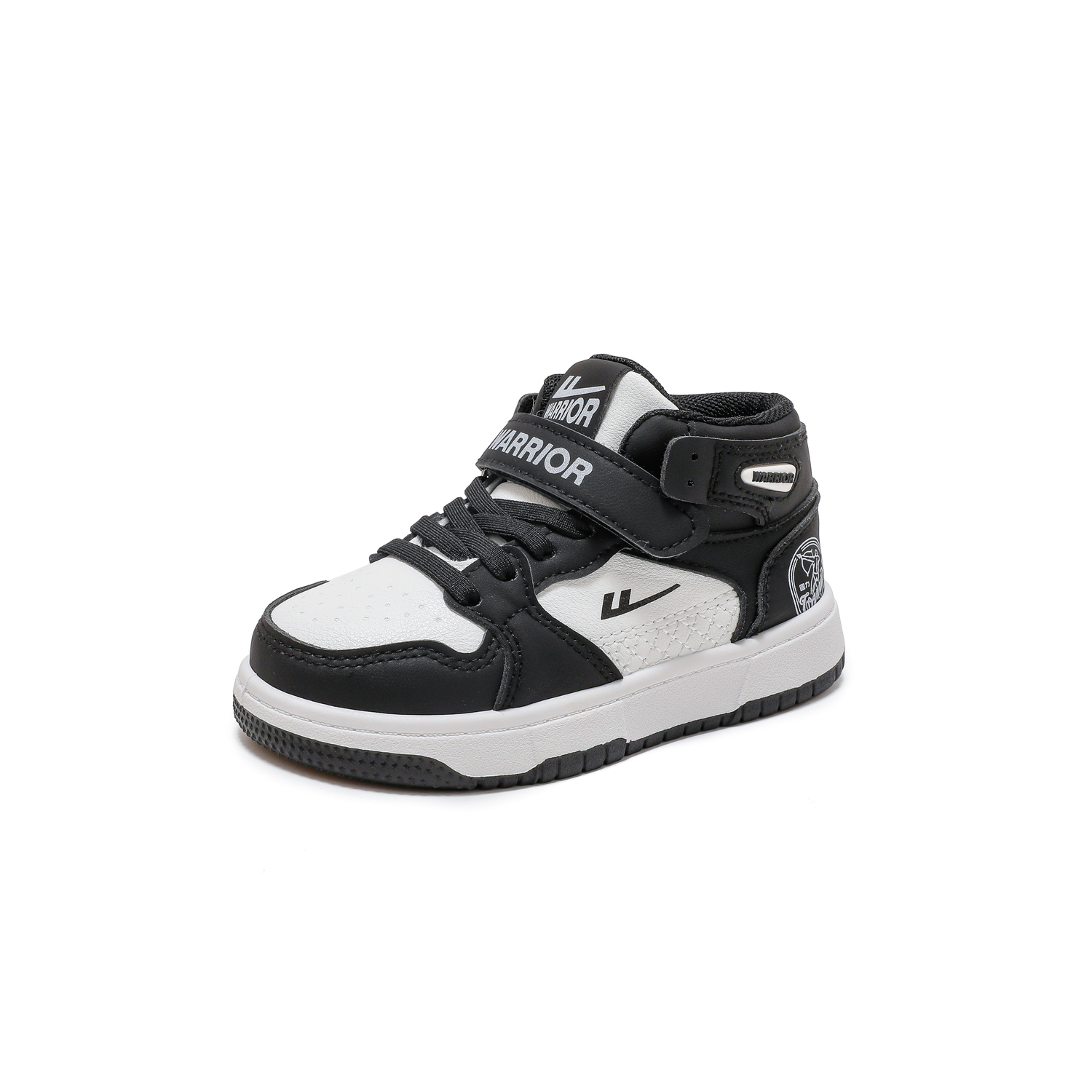 

Slip Resistant Anti Kick Abrasion Resistant Mid top Skateboard Shoes Kids WARRIOR, черный/белый