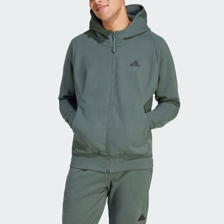 Куртка ZNE мужская, цвет зеленый плющ Adidas, зеленый — фото 2