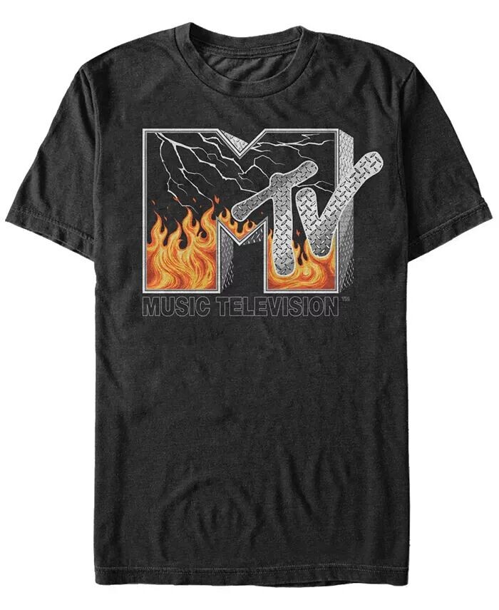 

Футболка с коротким рукавом и логотипом MTV Fire And Lightening для мужчин Fifth Sun, черный