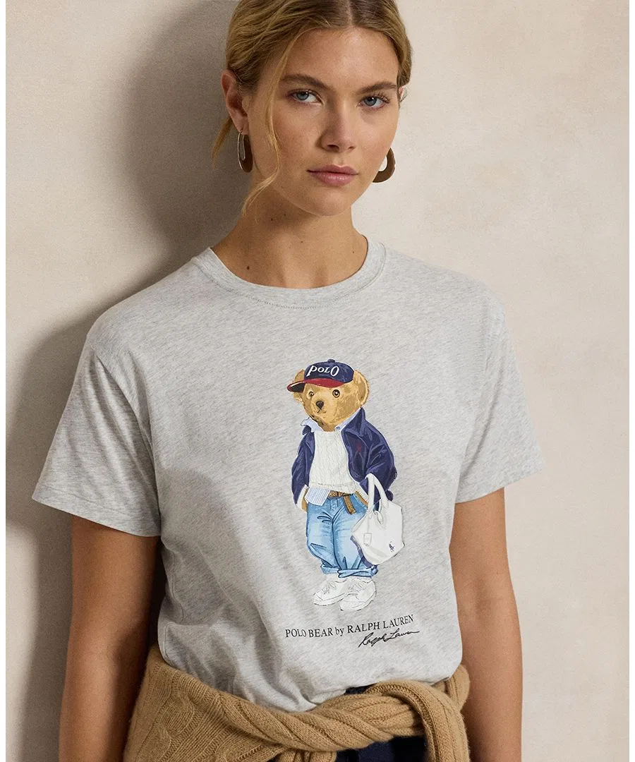 Женская футболка с круглым вырезом и принтом медведя Polo Ralph Lauren — фото 3