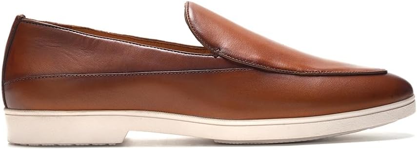 

Мужские кожаные лоферы A. Veer Willow, Минималистичные слипоны, Стелька с амортизацией и легкая резиновая подошва, Стильные и комфортные кожаные лоферы на каждый день, светло-коричневый