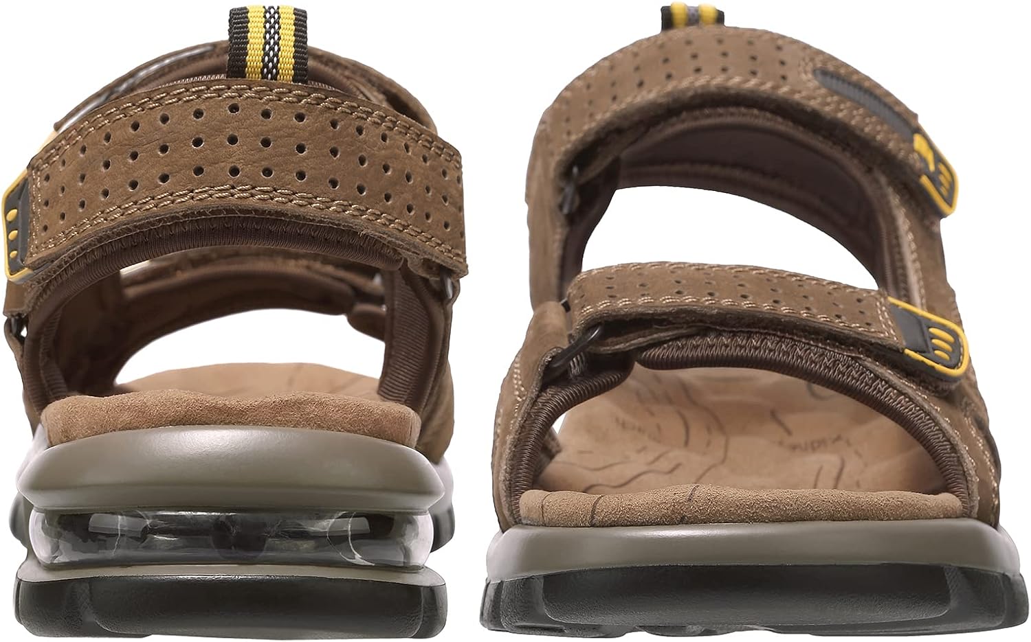 Мужские кожаные сандалии CAMEL CROWN для походов, активного отдыха на улице, воды и пляжа, летние сандалии с открытым носком и регулируемыми ремешками, Coffee-0157 — фото 3